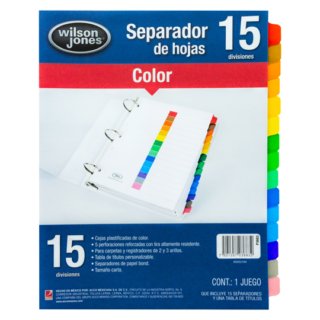 Separador S/Numeracion 15 Divisiones