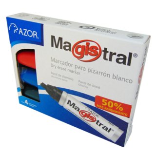 Marcador Magistral Aluminio Surt. C/4
