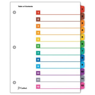 Separador 1-12 Divisiones Impresas