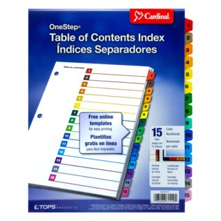 Separador 1-15 Divisiones Impresas