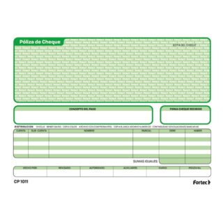 P?liza De Cheque 1/2 Oficio C/3 Block
