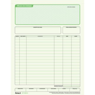 P?liza De Cheque C/Carb?n Carta 3 Blo