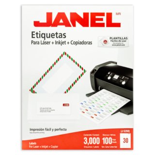 Etiqueta Blanca Janel 25X67Mm C/3000