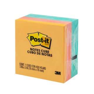 Cubo Notas Post-It Aqua 3X3 Pulg