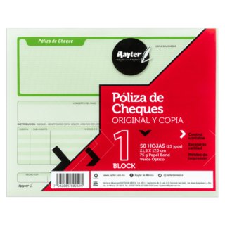 Poliza De Cheque Media Oficio Rayter